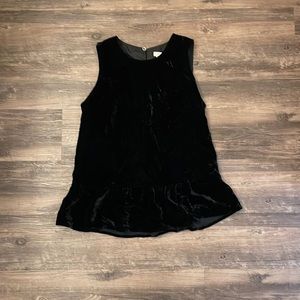 J Crew Velvet Peplum Top